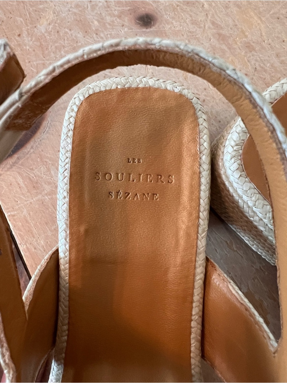 Sezane Lyana Sandals Natural Woven Textile - Size US 8 - Picture 3 of 6